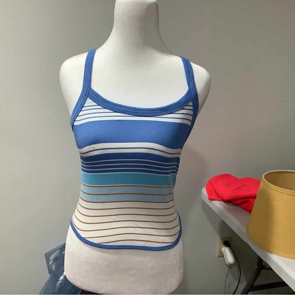 Almost famous Striped Blue and White Tank Top